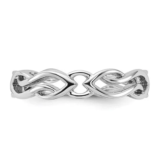 Sterling Silver Stackable Expressions Carved Band Ring