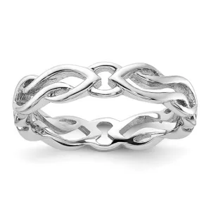 Sterling Silver Stackable Expressions Carved Band Ring