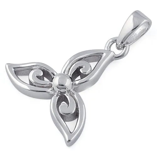 Sterling Silver Unique Triquerta Flower Pendant