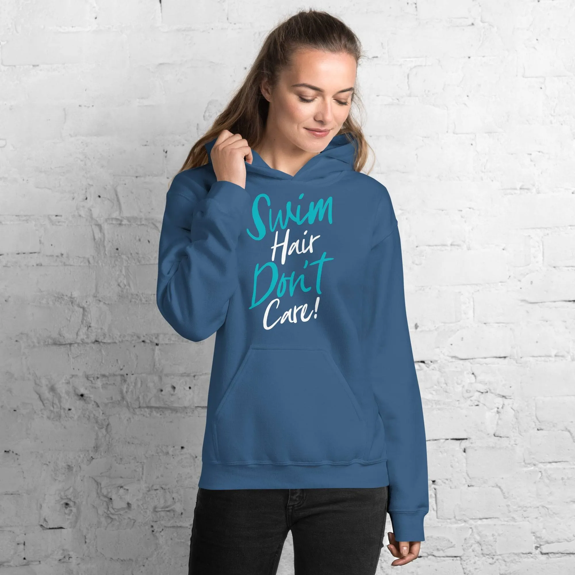 Swim Hair Don't Care Swimmers Pullover Hoodie