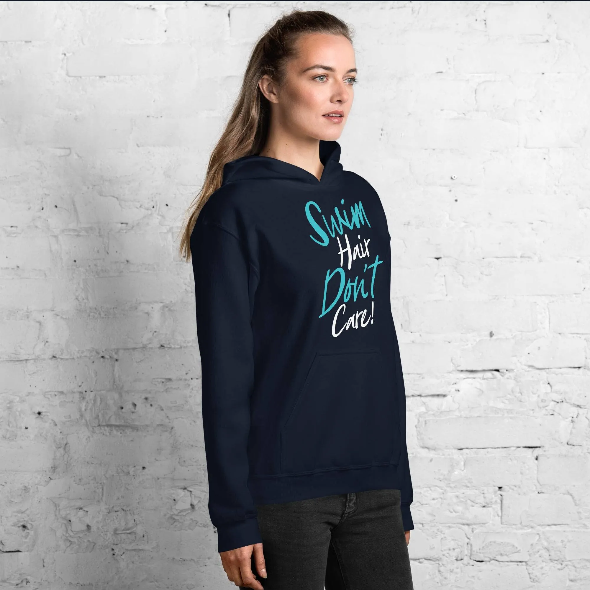 Swim Hair Don't Care Swimmers Pullover Hoodie