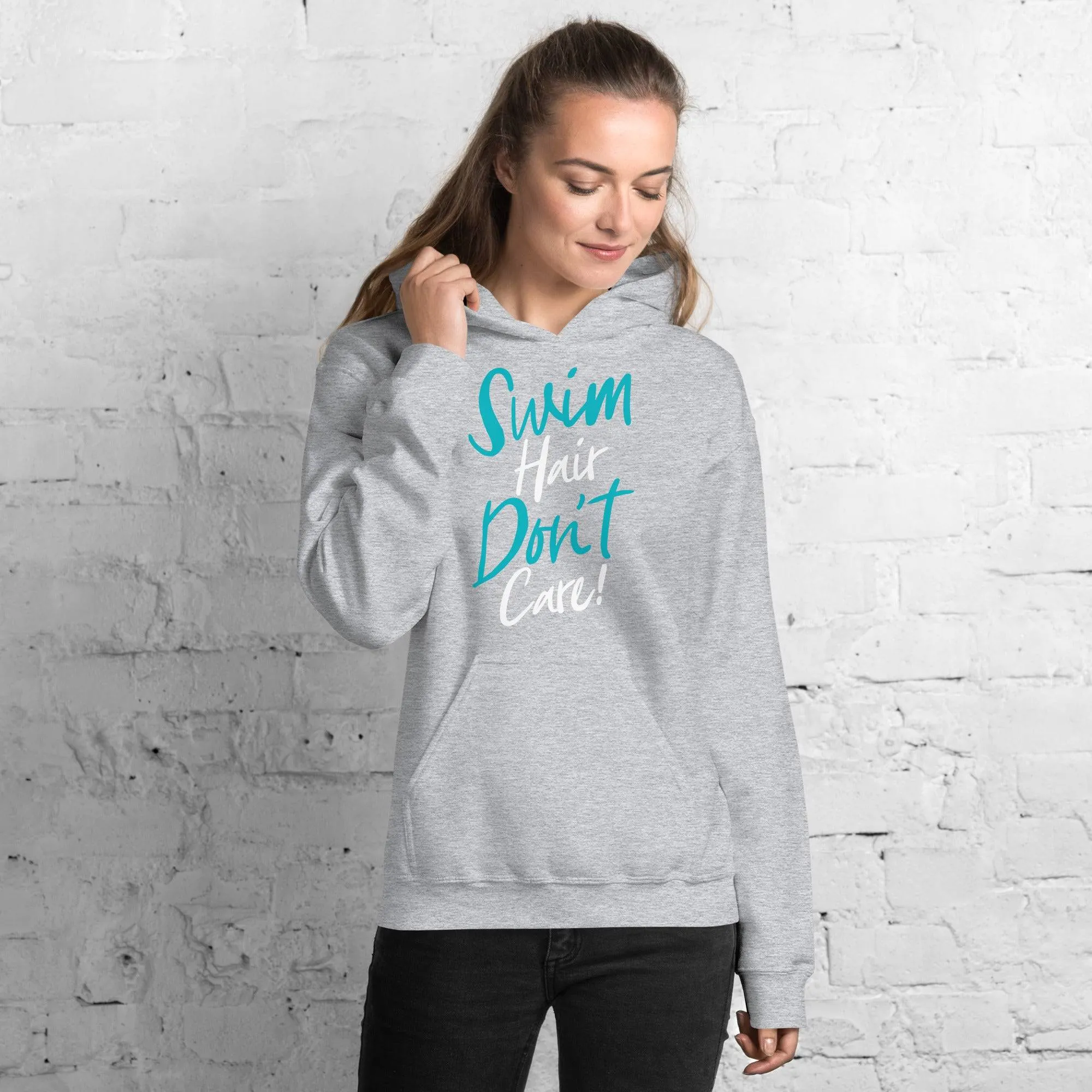 Swim Hair Don't Care Swimmers Pullover Hoodie