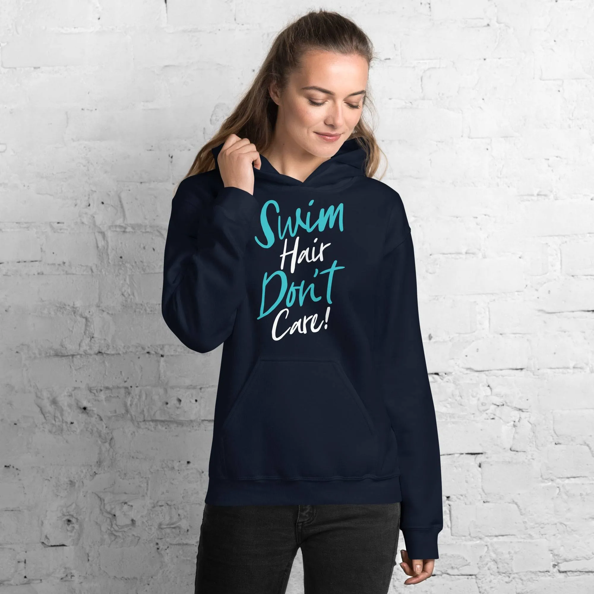 Swim Hair Don't Care Swimmers Pullover Hoodie