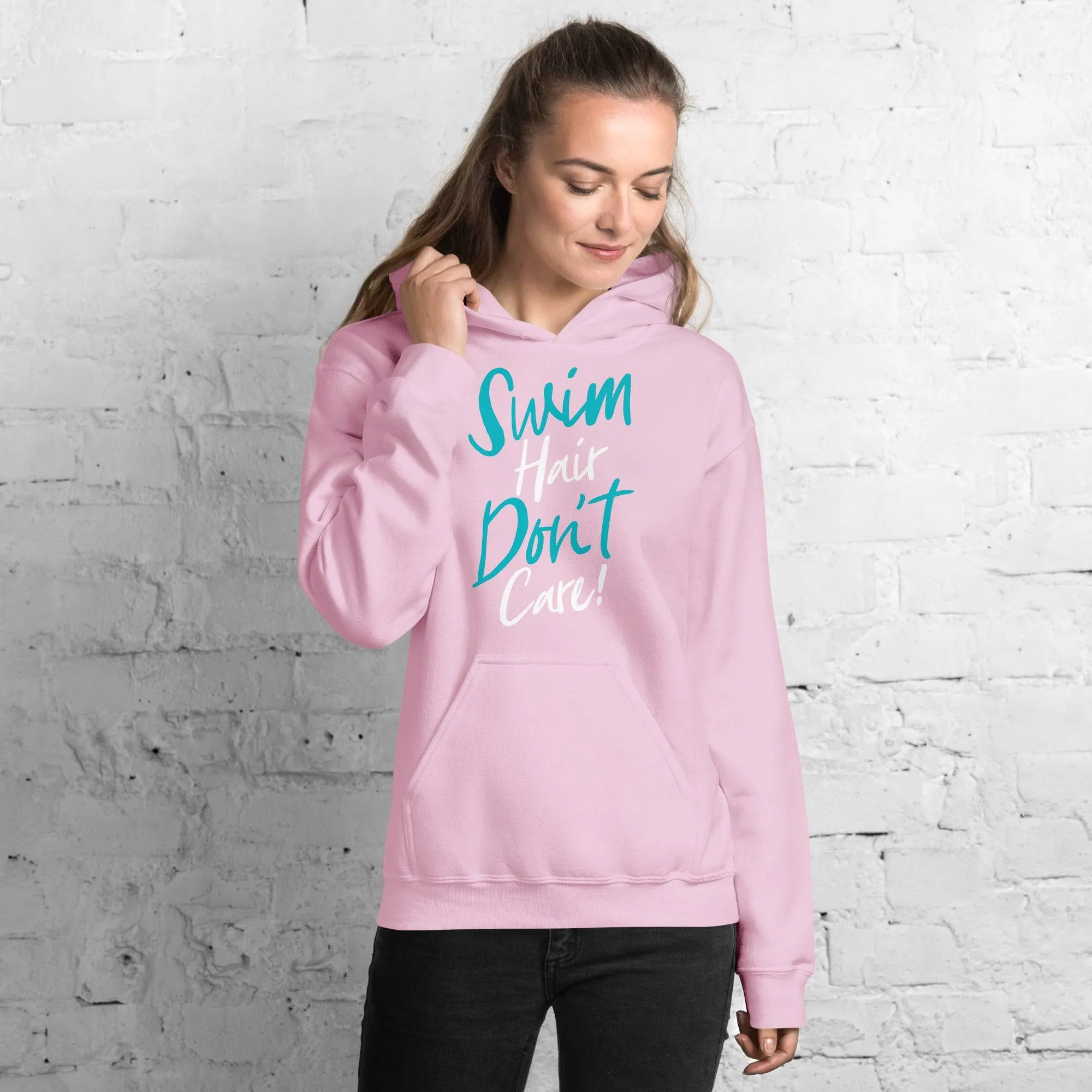 Swim Hair Don't Care Swimmers Pullover Hoodie