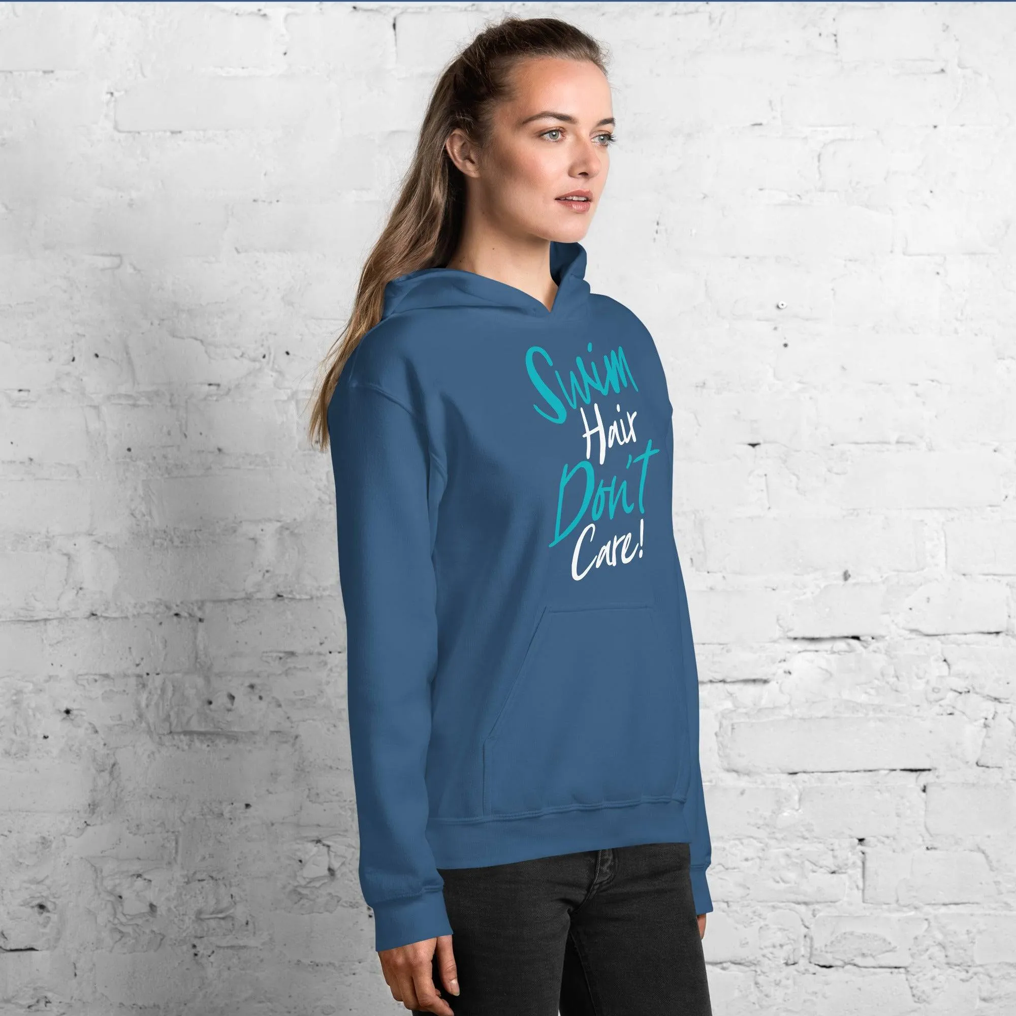 Swim Hair Don't Care Swimmers Pullover Hoodie