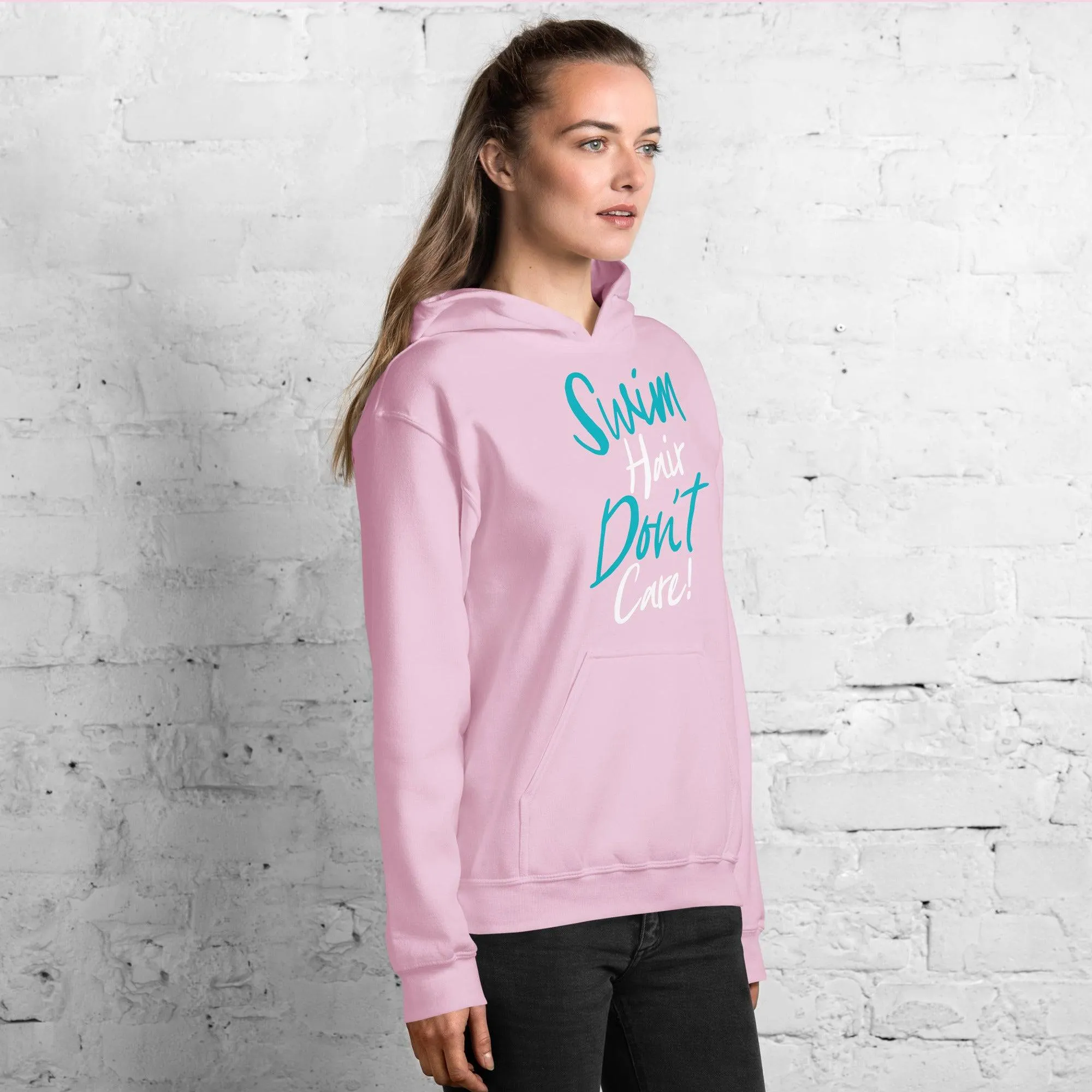 Swim Hair Don't Care Swimmers Pullover Hoodie