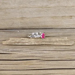 Synthetic Ruby and Sterling Silver Ring
