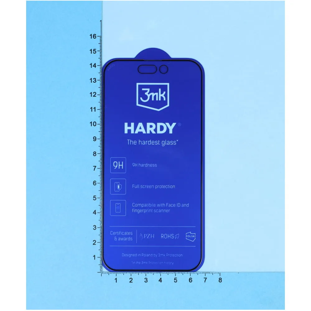Szkło Hartowane 3mk Hardy Czarne - iPhone 14 Pro