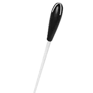 TAKT Baton 13" - White Stick with Ebony Handle and White Cross