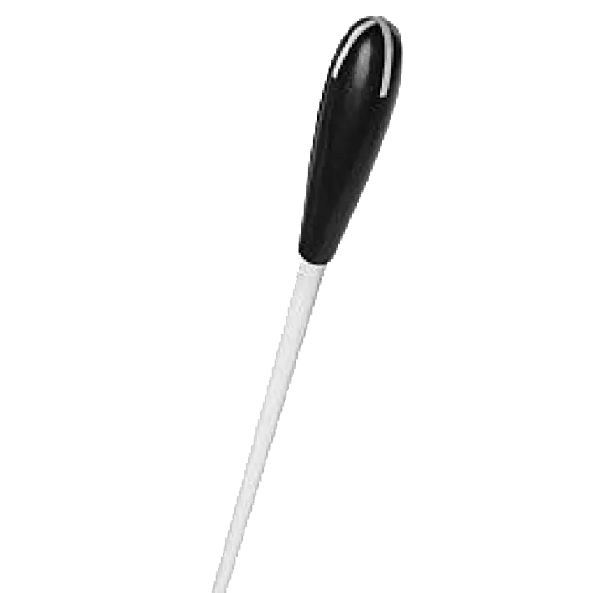 TAKT Baton 13" - White Stick with Ebony Handle and White Cross
