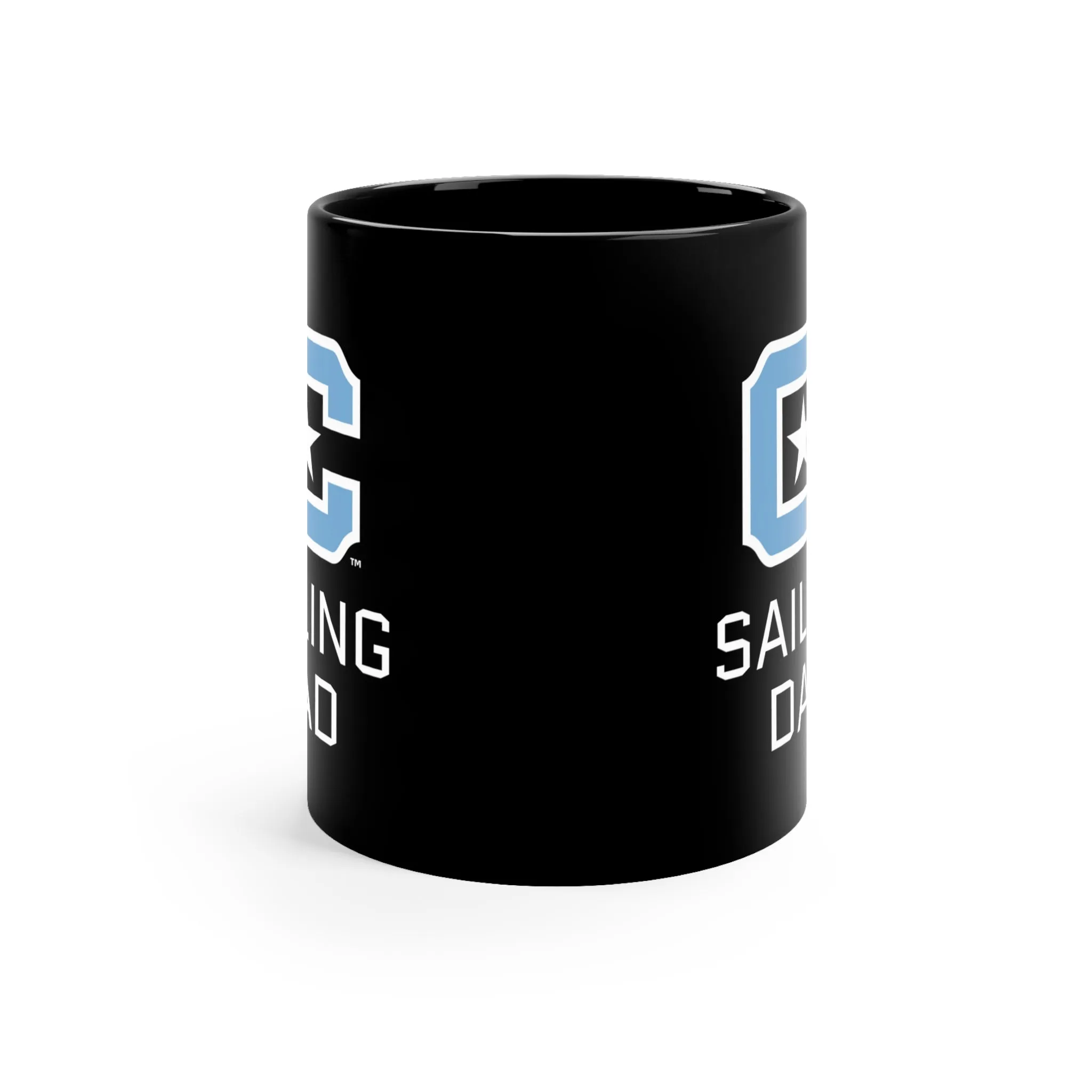 The Citadel Block C Logo, Club Sports Sailing Dad, Black Mug, 11oz