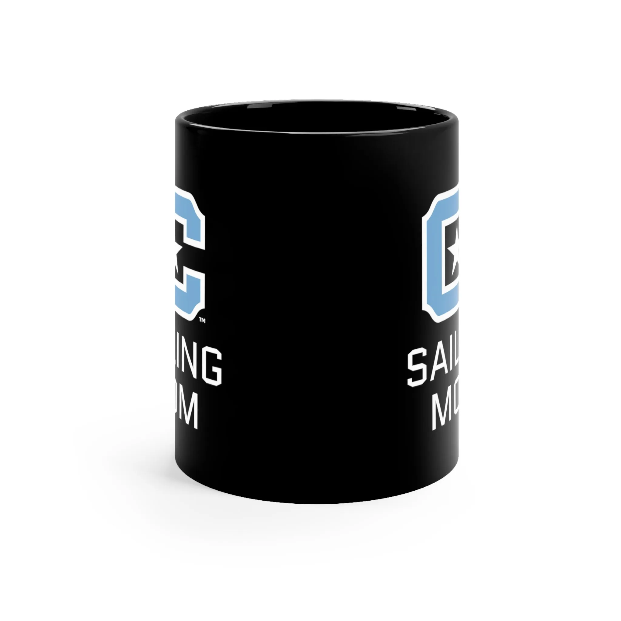 The Citadel Block C Logo, Club Sports Sailing Mom, Black Mug, 11oz