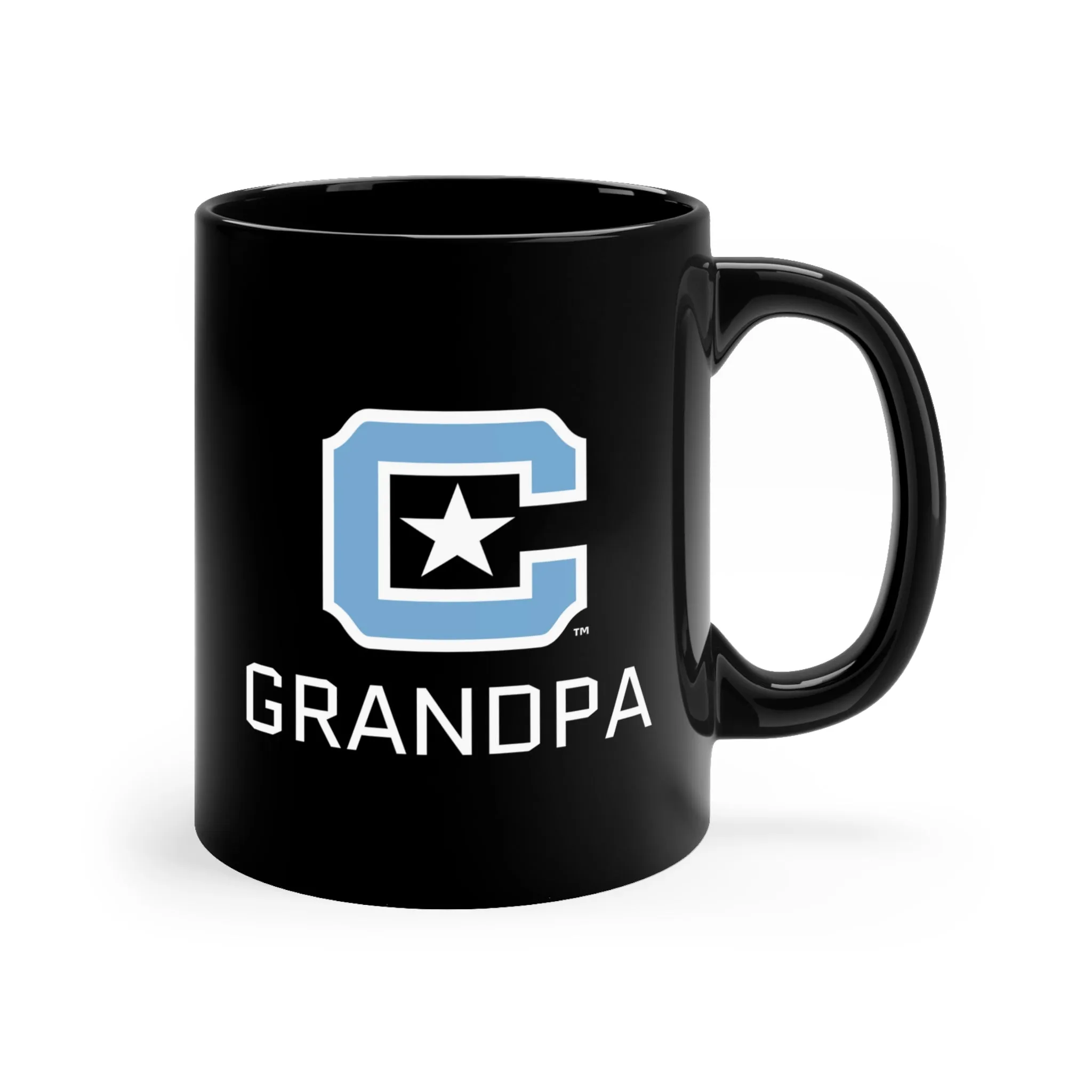 The Citadel Block C Logo, Sports Grandpa, Black Mug, 11oz
