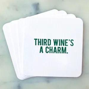 Third Wine's a Charm Coasters - Gift for Wine Lovers