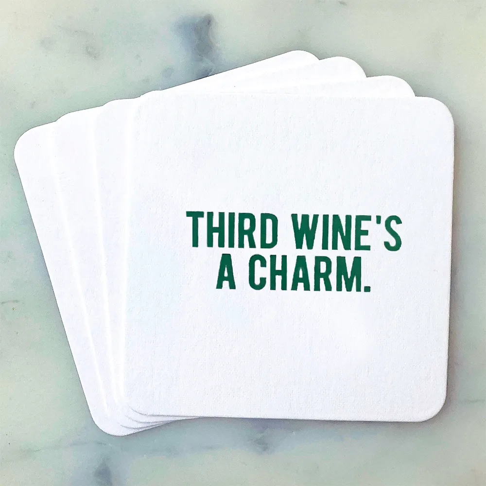 Third Wine's a Charm Coasters - Gift for Wine Lovers