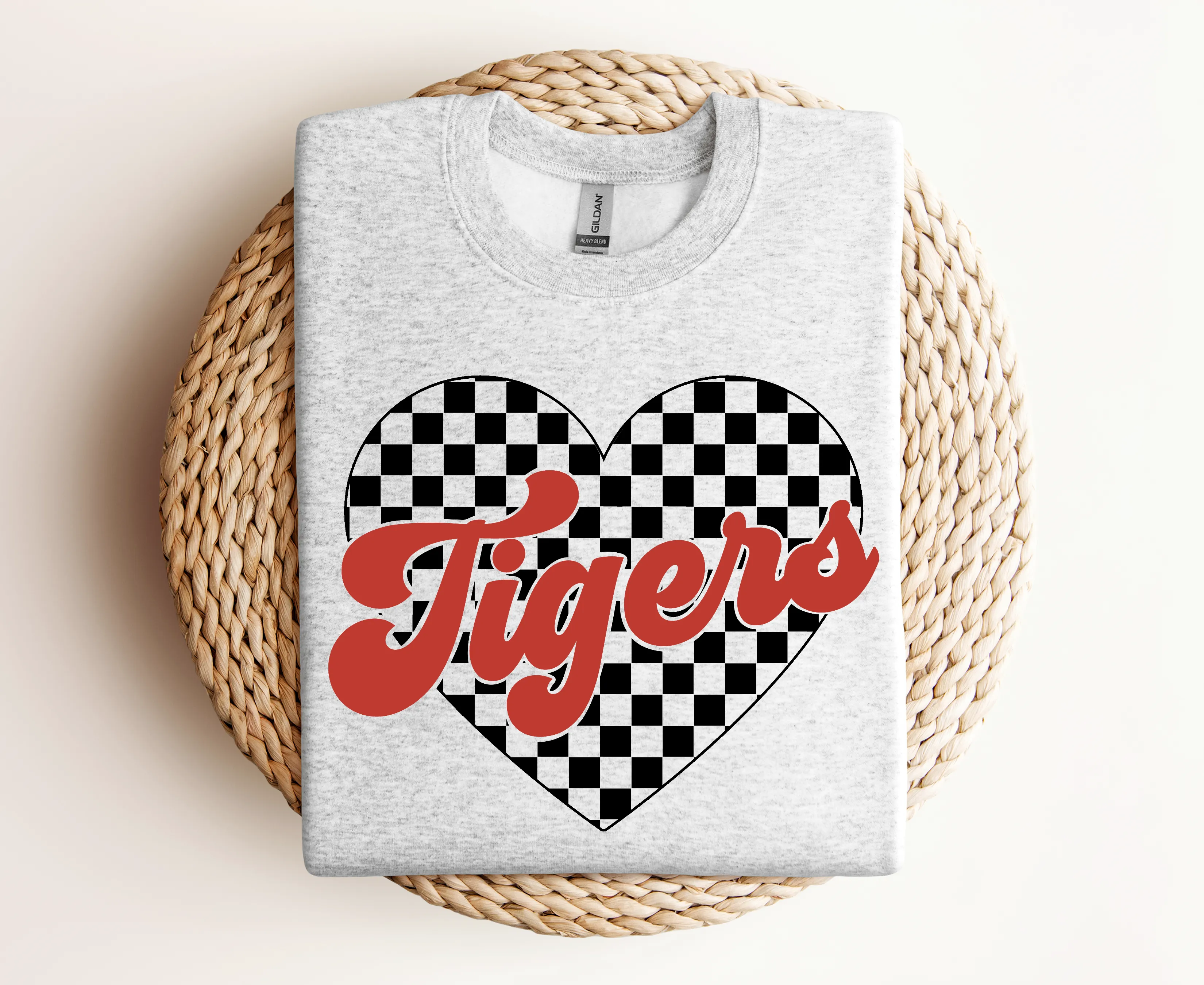 Tigers Checkered Heart