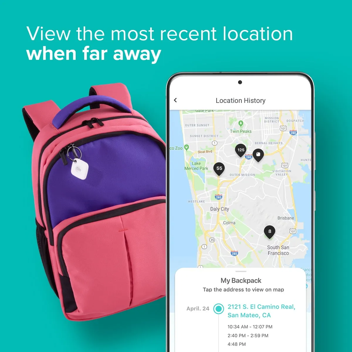 Tile Mate (2022) - 1 Pack - White - Bluetooth Tracker, Keys Finder and Item Locator