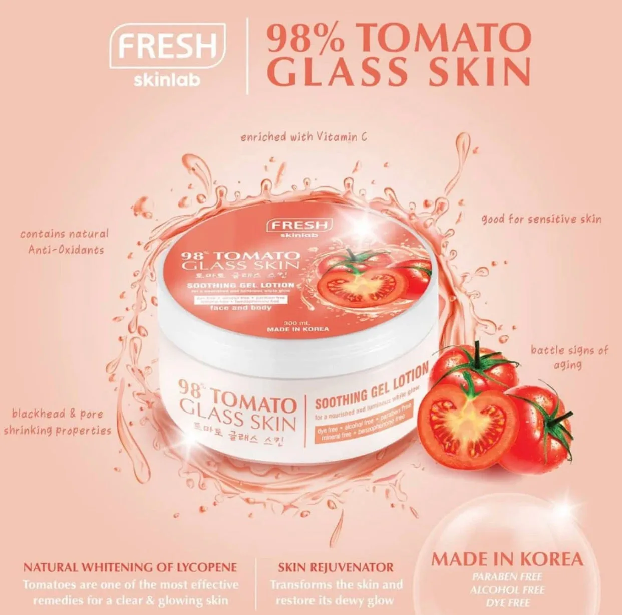 Tomato Glass Skin Soothing Gel Lotion 300ml