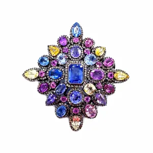 Trinity Fancy Sapphire Brooch