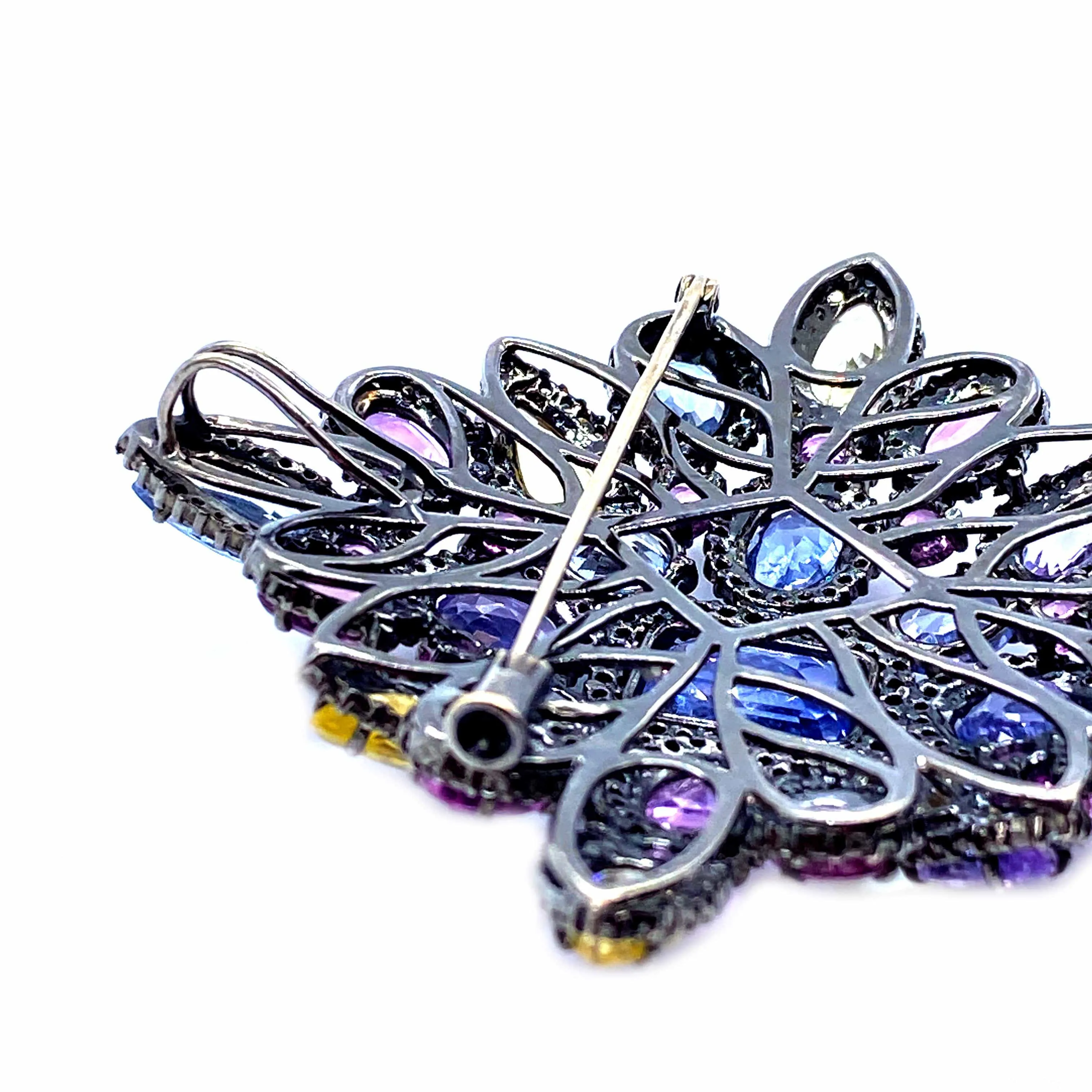 Trinity Fancy Sapphire Brooch