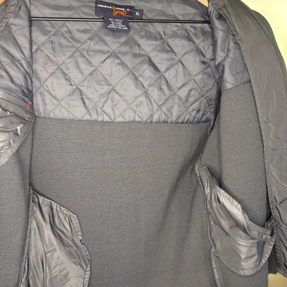 Triple Five Soul Grey Utility Jacket with High Collar Vintage Y2K XL