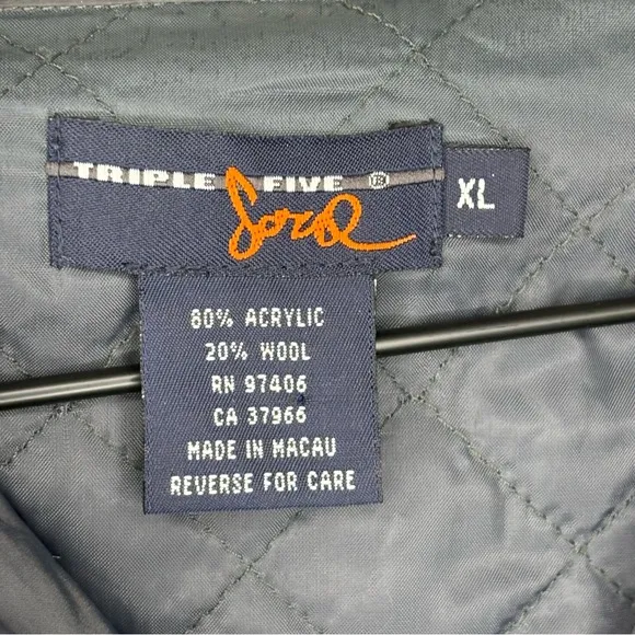Triple Five Soul Grey Utility Jacket with High Collar Vintage Y2K XL