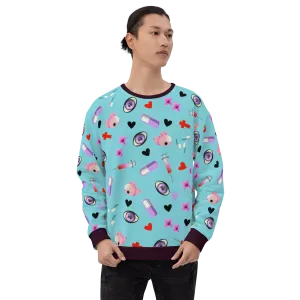 Unisex Sweatshirt, Turquoise Menhera Kei