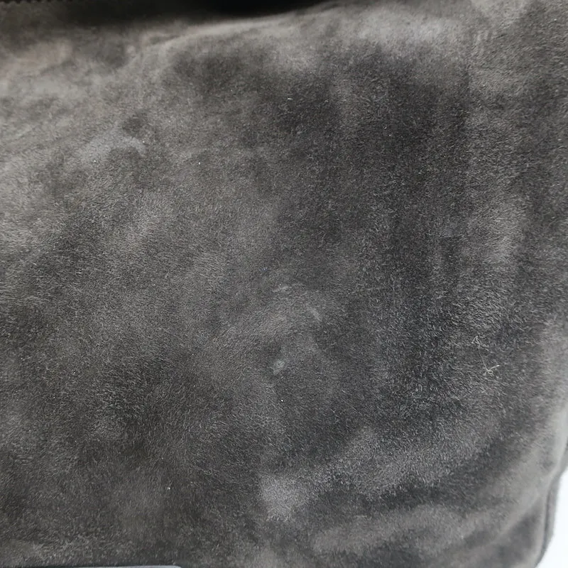 Valentino Nuage Bow Tote Very Dark Brownish Gray Suede Medium Shoulder Bag