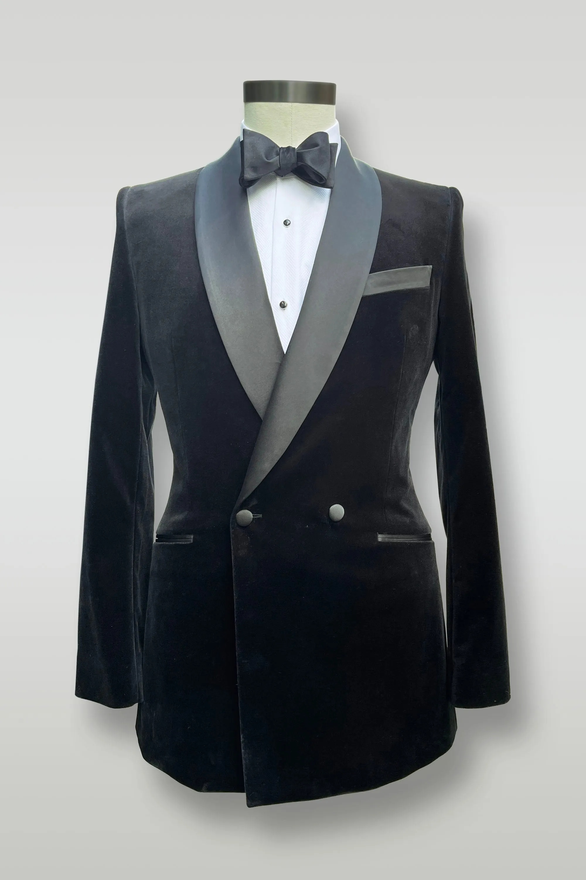 Velvet Double Breasted Shawl Dinner Jacket