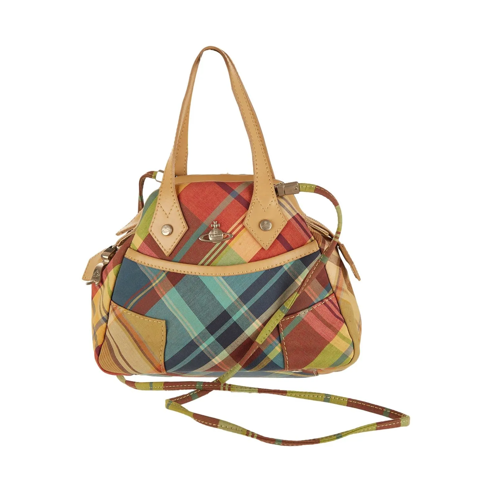 Vivienne Westwood Plaid Mini Bowler Bag