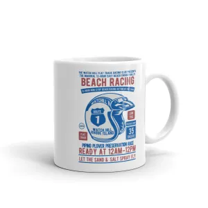 Watchill'n 'Beach Racing' Ceramic Mug - (Blue/Rust)