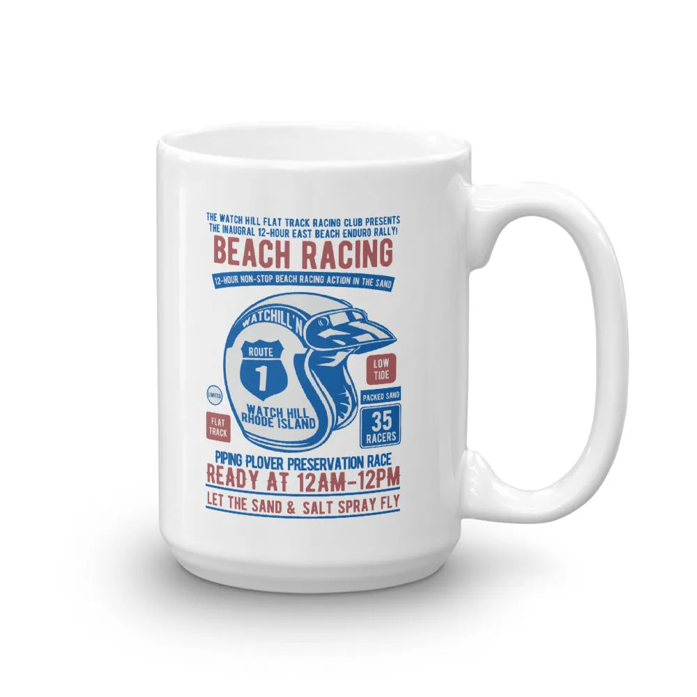 Watchill'n 'Beach Racing' Ceramic Mug - (Blue/Rust)