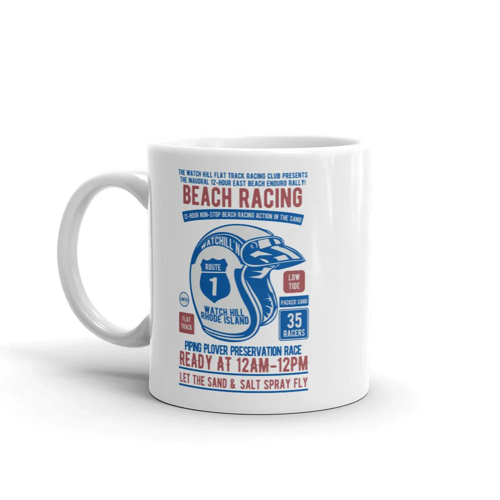 Watchill'n 'Beach Racing' Ceramic Mug - (Blue/Rust)