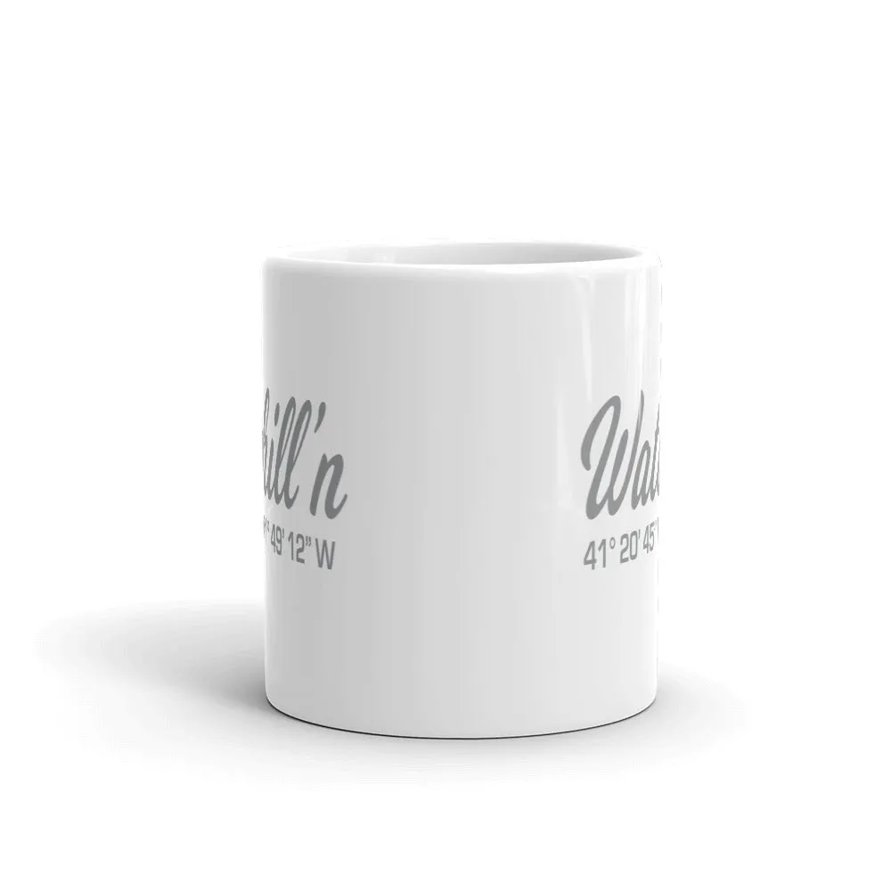 Watchill'n 'Local Coordinates' Ceramic Mug - (Grey)