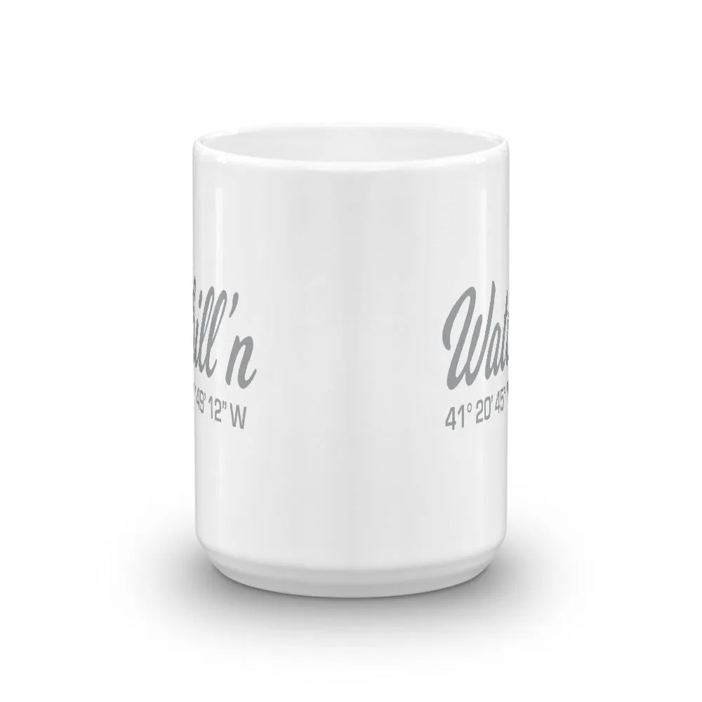 Watchill'n 'Local Coordinates' Ceramic Mug - (Grey)