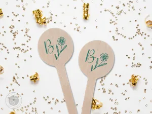 Wedding Stir Sticks #24 - Wooden Stir Sticks, Round, Oval, Rectangle Stir Sticks, Wedding Favor, Wedding Drink Stir Stick, Custom Stir Stick