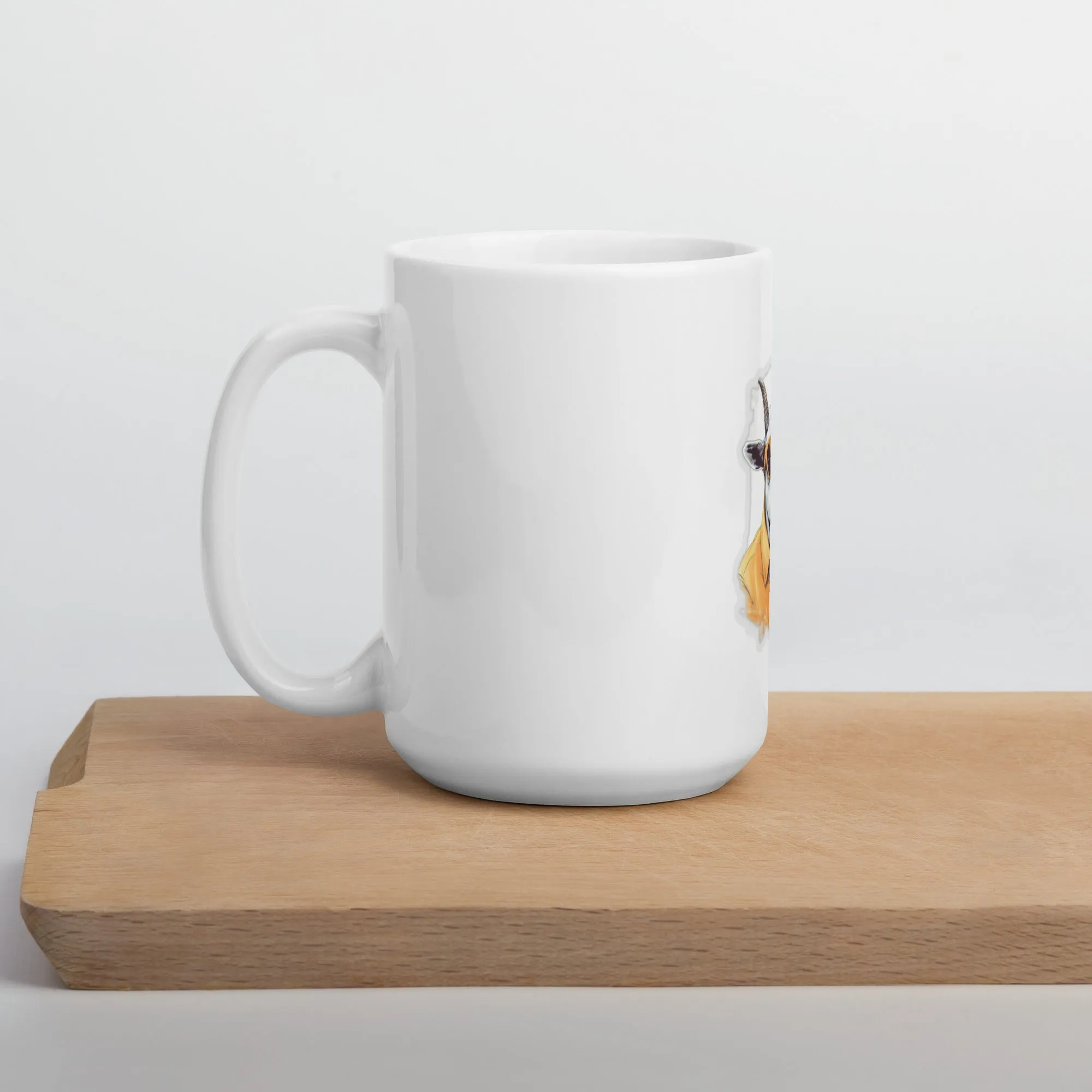 White glossy Mug- Cool Goat
