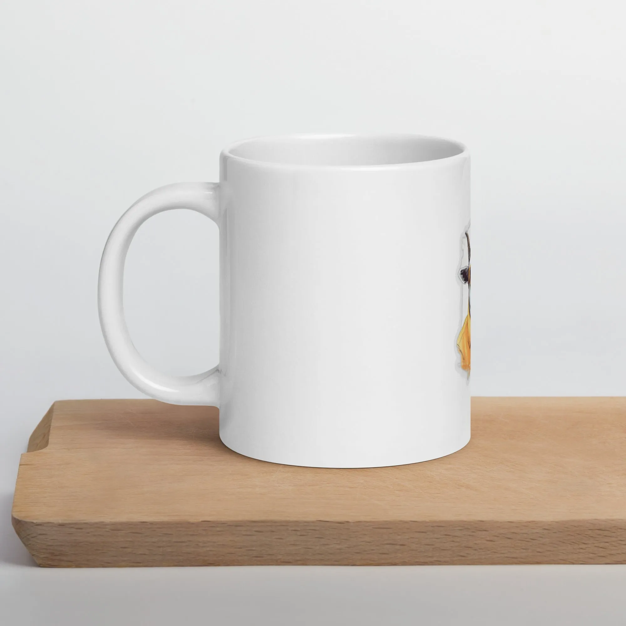 White glossy Mug- Cool Goat