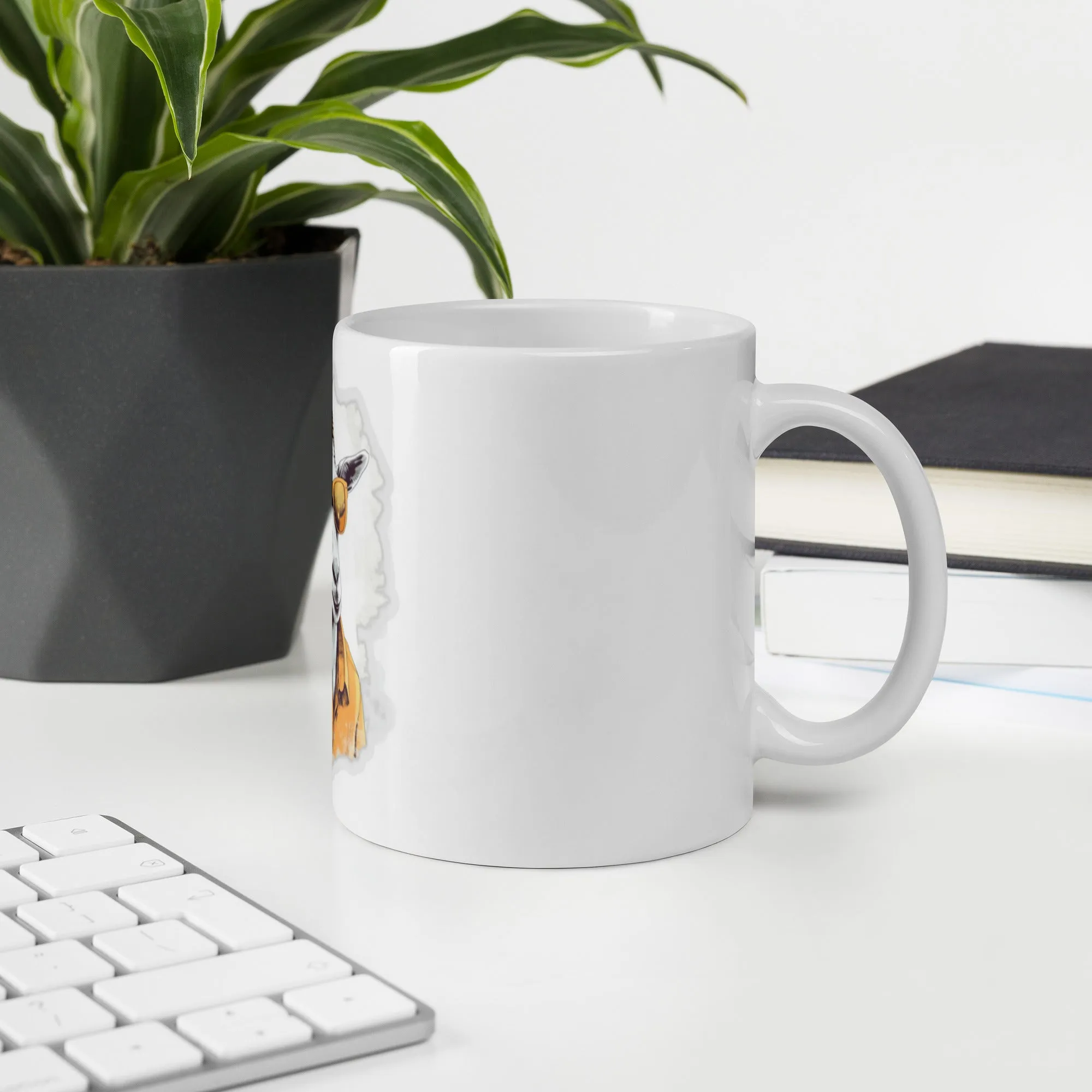 White glossy Mug- Cool Goat
