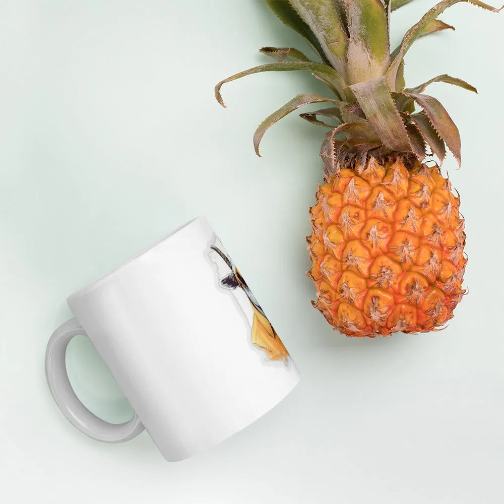 White glossy Mug- Cool Goat