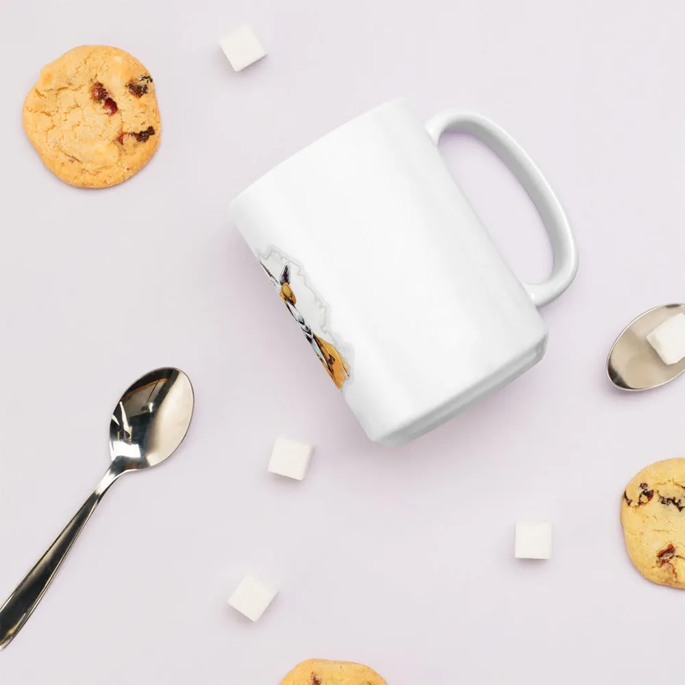 White glossy Mug- Cool Goat