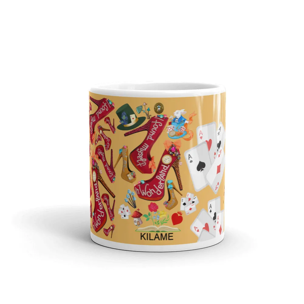White glossy mug 'Down the rabbit hole'