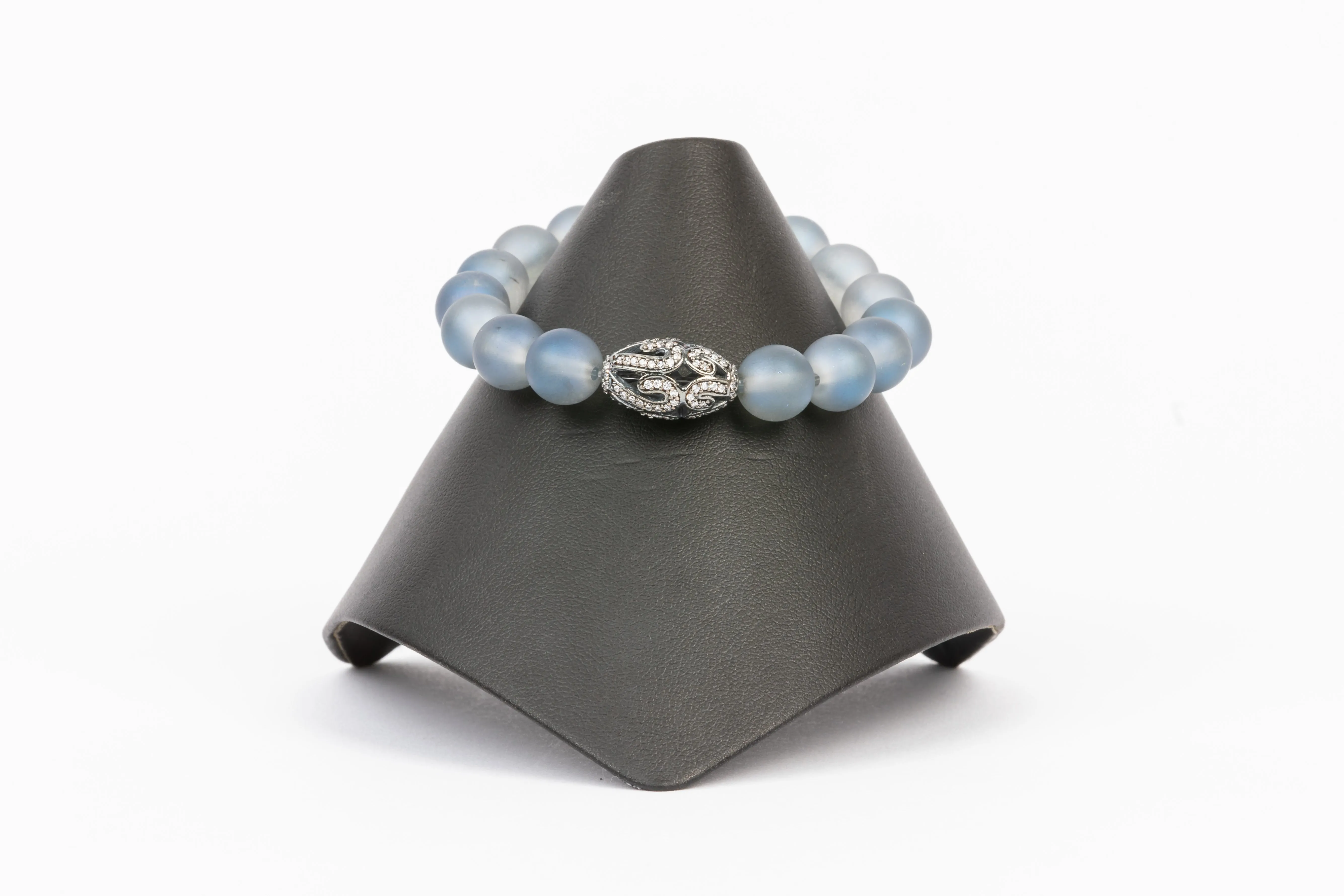 White Topaz, Frosted Iolite Bracelet