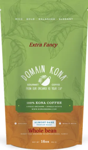 Whole Bean - EXTRA FANCY - Almost Dark Roast - 16 oz.