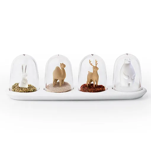 Wildlife Animal Parade Spice Shakers, Deer Bunny Bear Camel Salt & Pepper Shaker Set