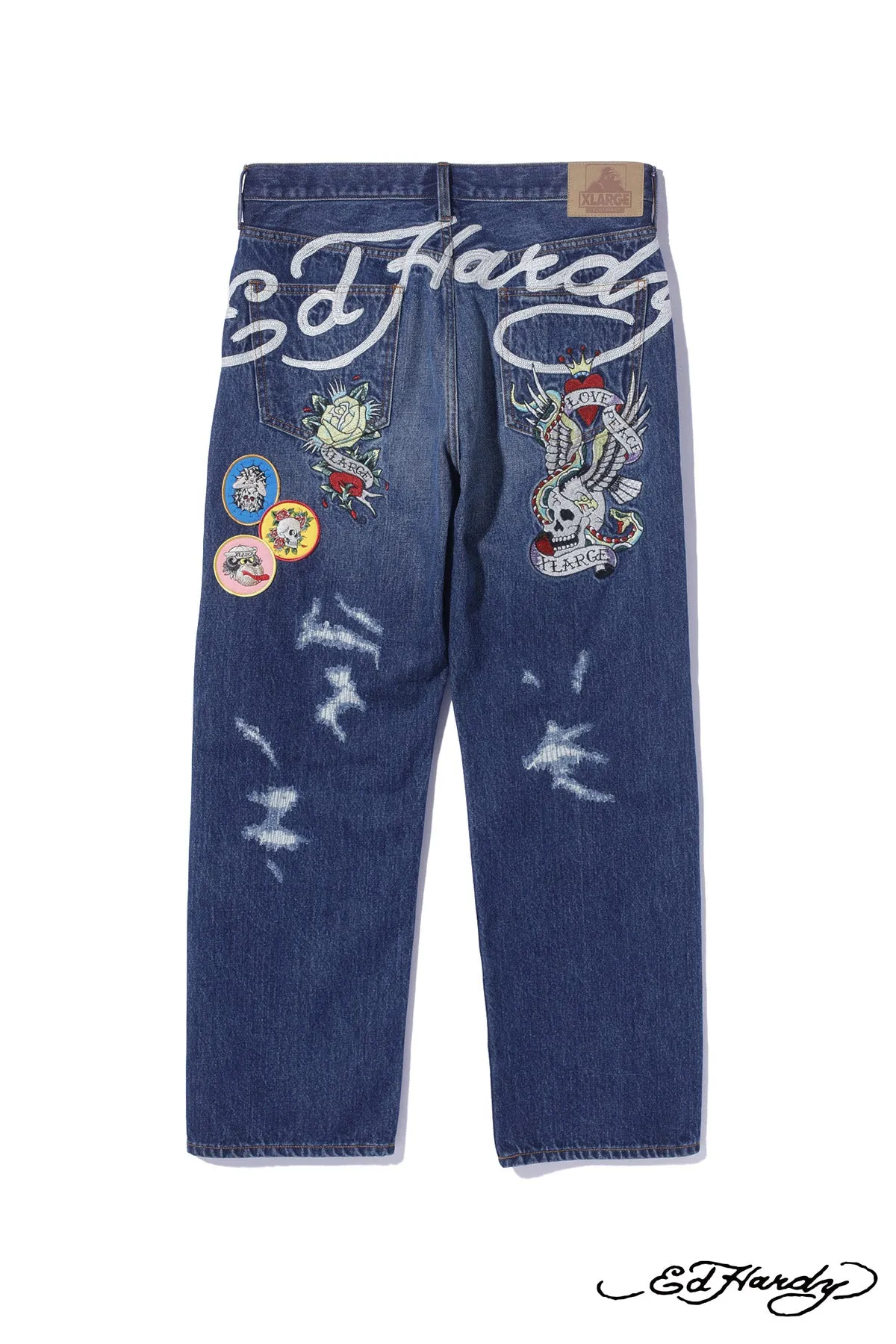 XLARGE x ED HARDY DENIM PANTS - INDIGO