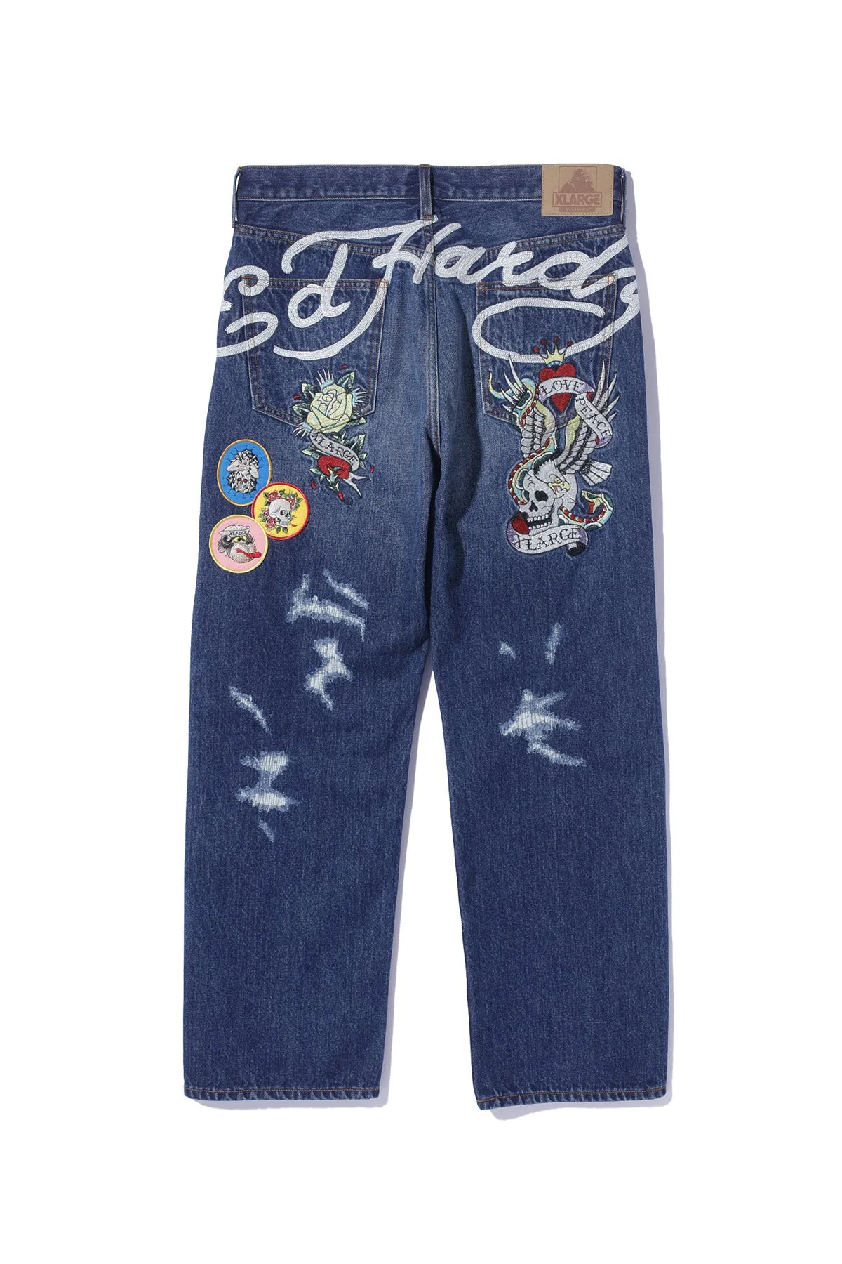 XLARGE x ED HARDY DENIM PANTS - INDIGO