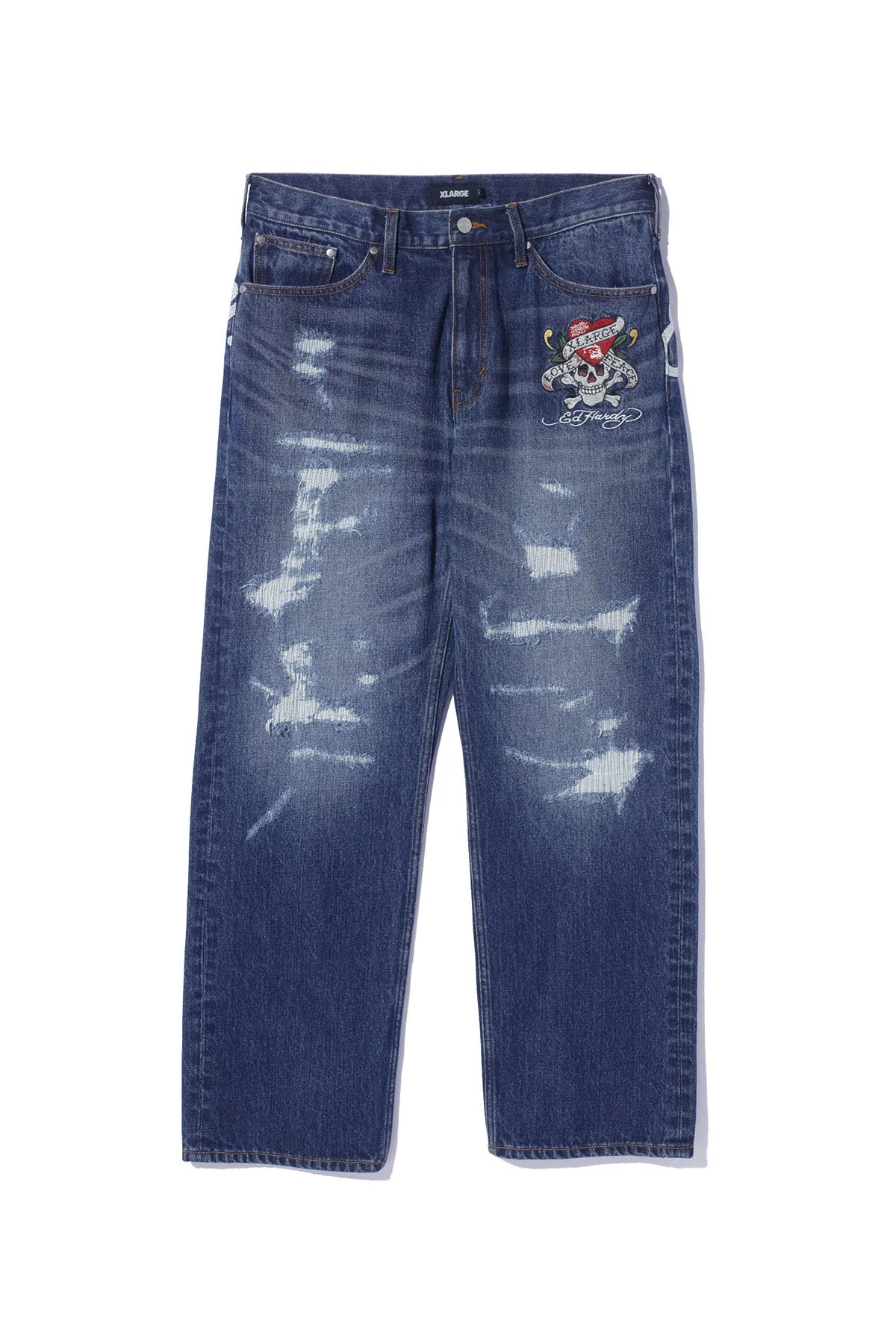 XLARGE x ED HARDY DENIM PANTS - INDIGO