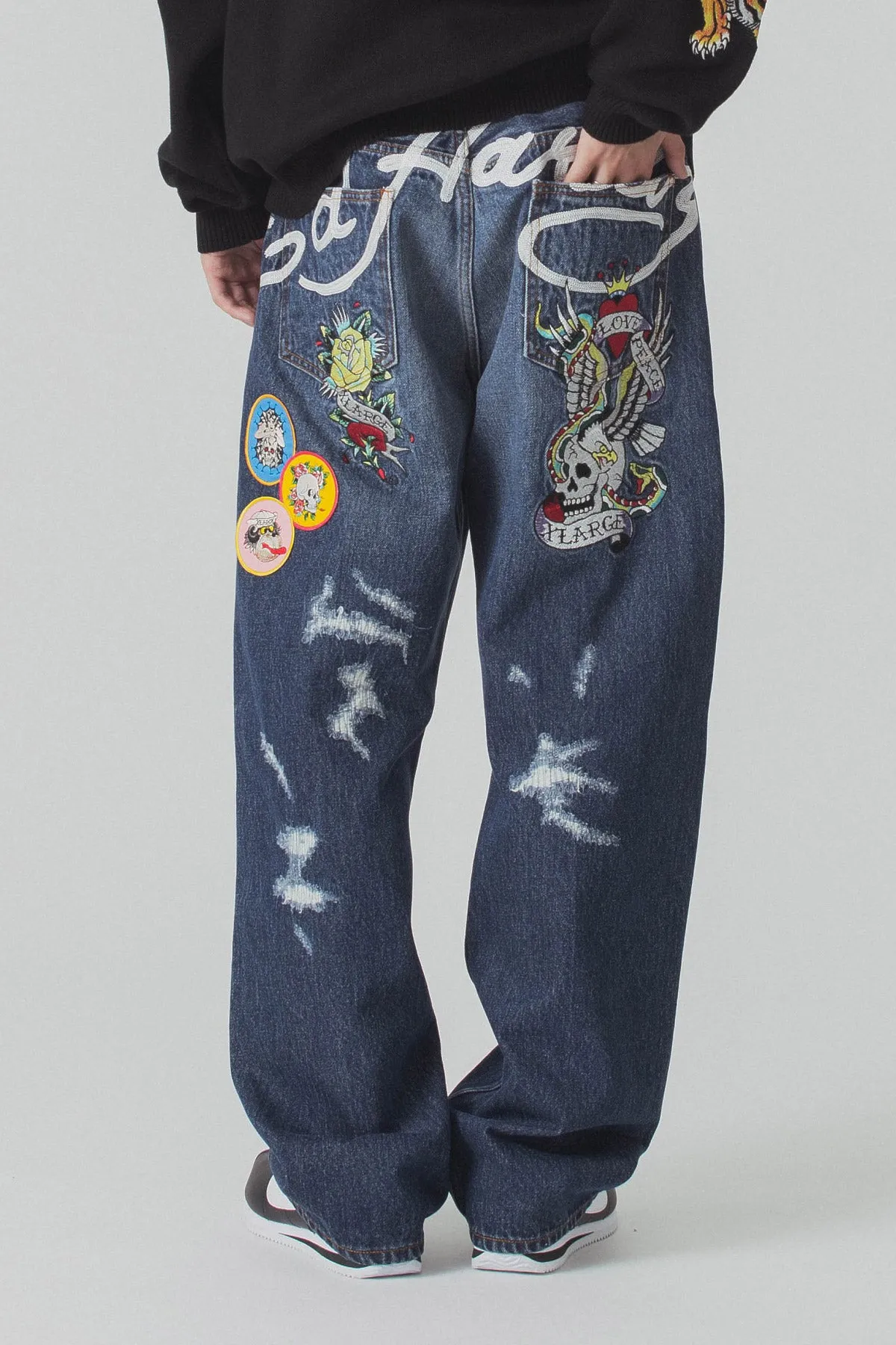 XLARGE x ED HARDY DENIM PANTS - INDIGO