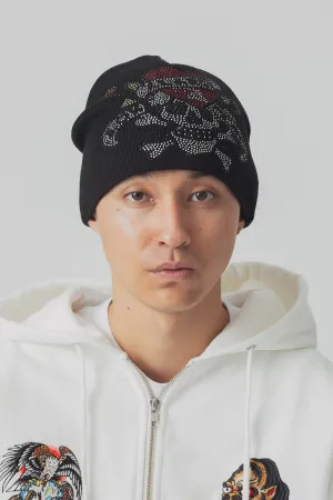 XLARGE x ED HARDY SINGLE BEANIE - BLACK